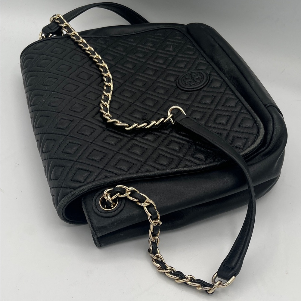 Tory Burch Black Quilted Shoulder Bag with Chain Strap - Picture 4 of 9